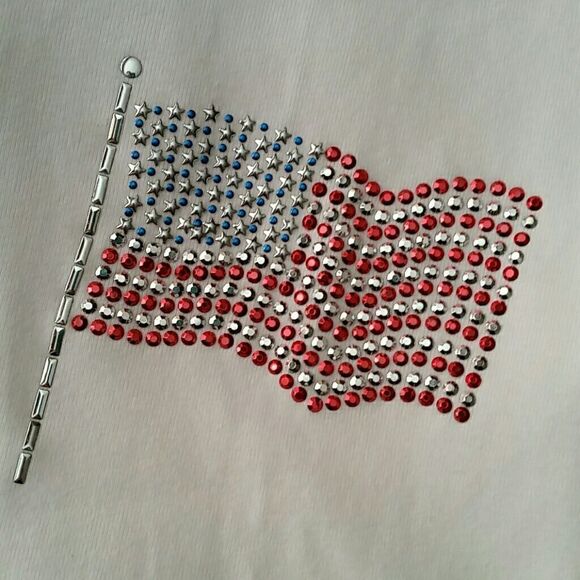 Karen Scott Bling Waving USA American Flag… - Picture 2 of 5